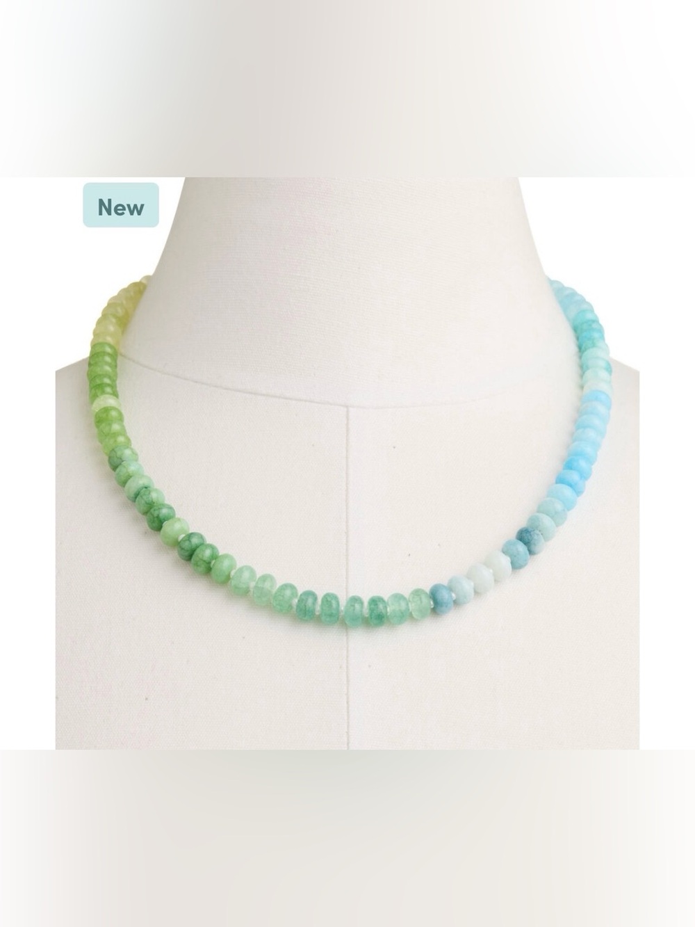 Cost Plus World Market Green and Blue Glass Beaded Necklace